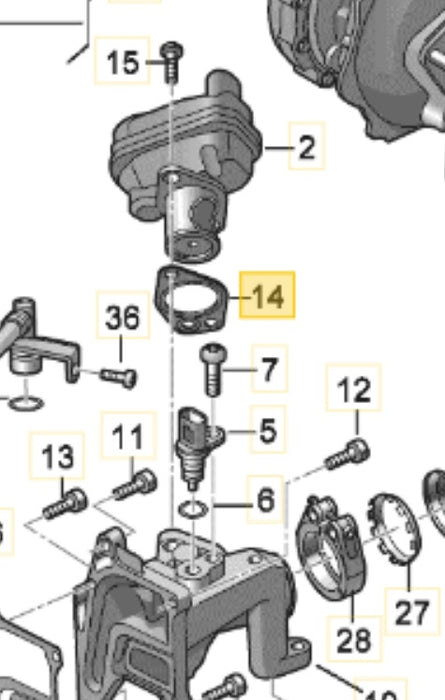 059131120 - EGR Gasket - Genuine Volkswagen