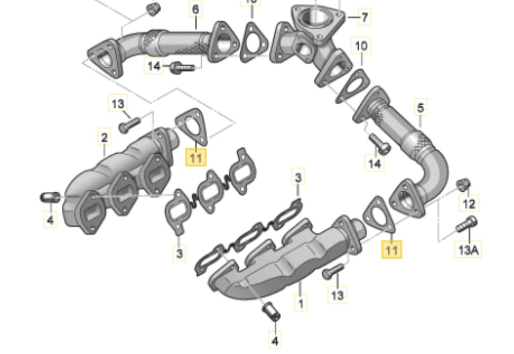 059131599A - Exhaust Pipe To Manifold Gasket Touareg - Genuine Volkswagen