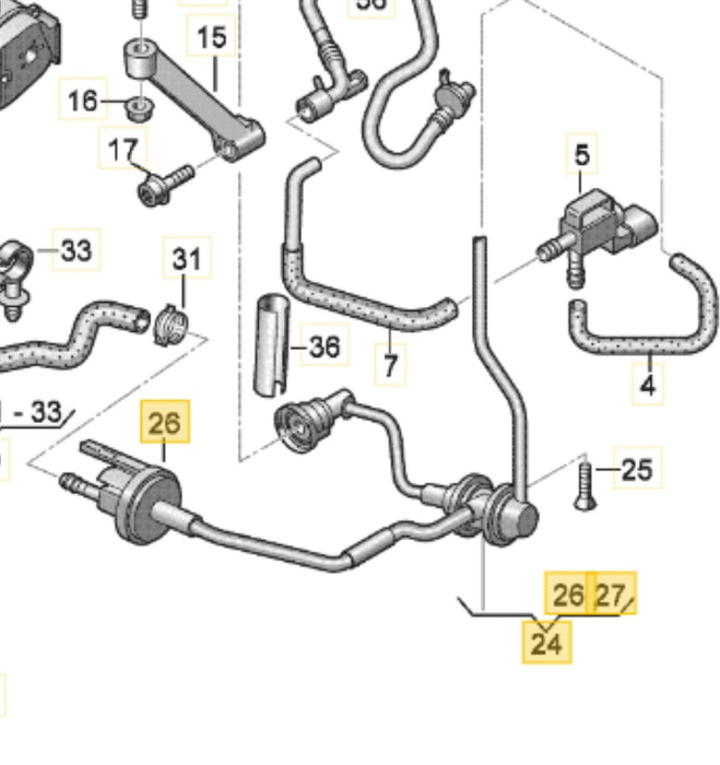 06J133781BT - Hose Set with Clips - Genuine Volkswagen