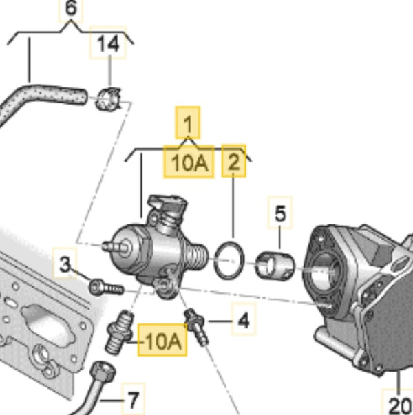 06L127025M - (HPFP) Fuel Pump - Audi 8V S3/TT/TTS & Volkswagen Golf MK7 GTI/R