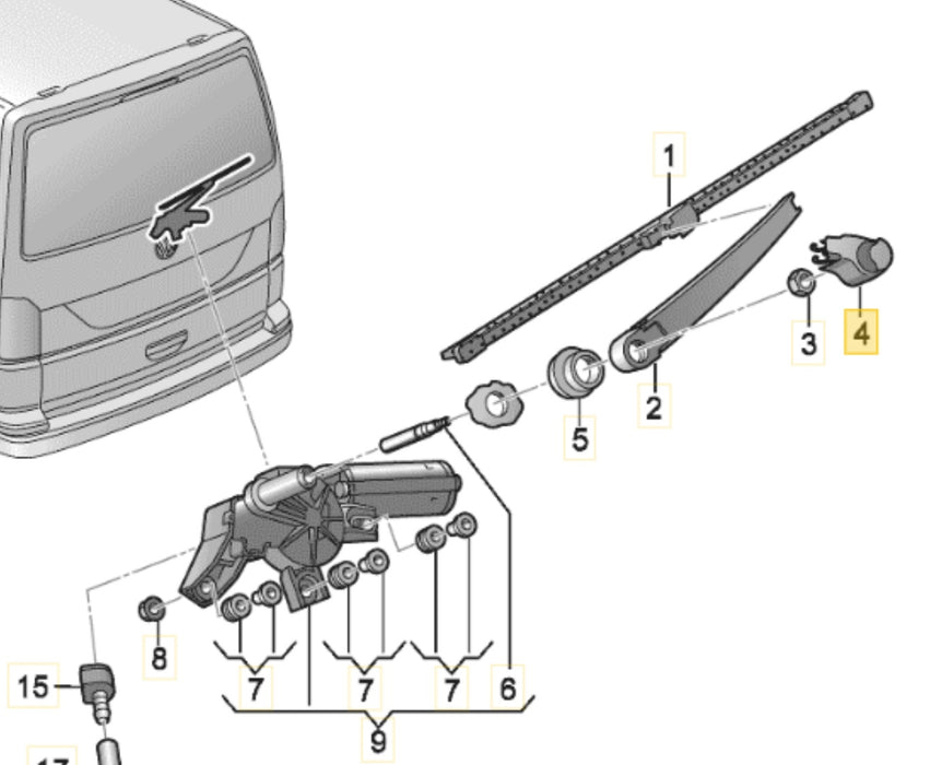 1K8955435 - Rear Wiper Cap - Genuine Volkswagen