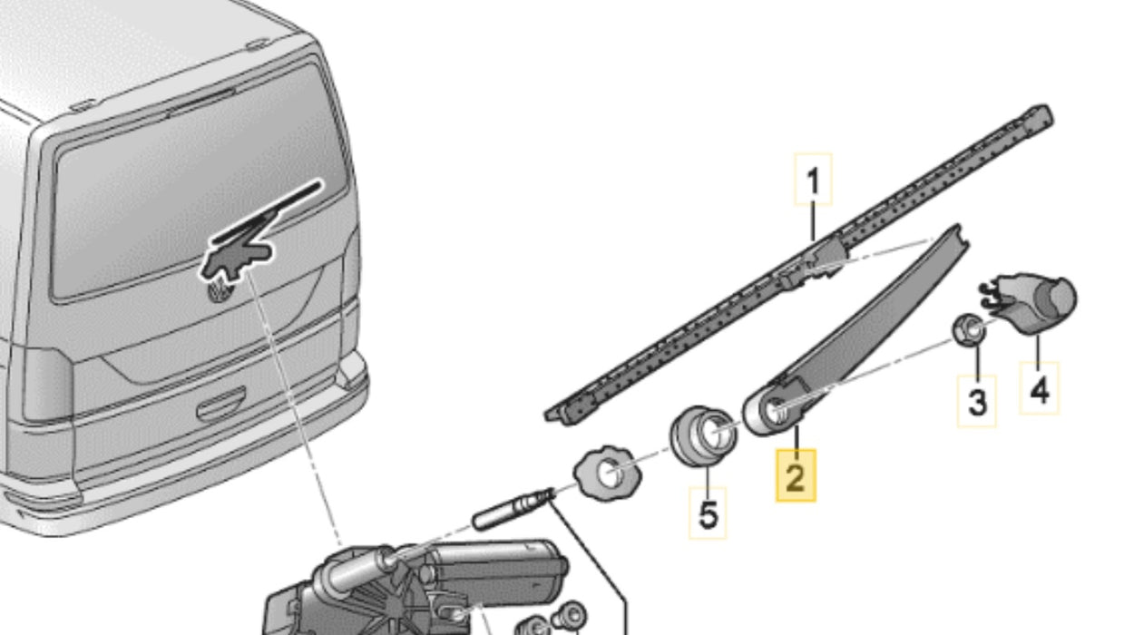 7LA955707 - Rear Wiper Arm - Genuine Volkswagen