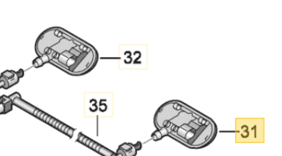 8V3955987A - Spray Nozzle, Heated (Left) - Genuine Audi/Volkswagen