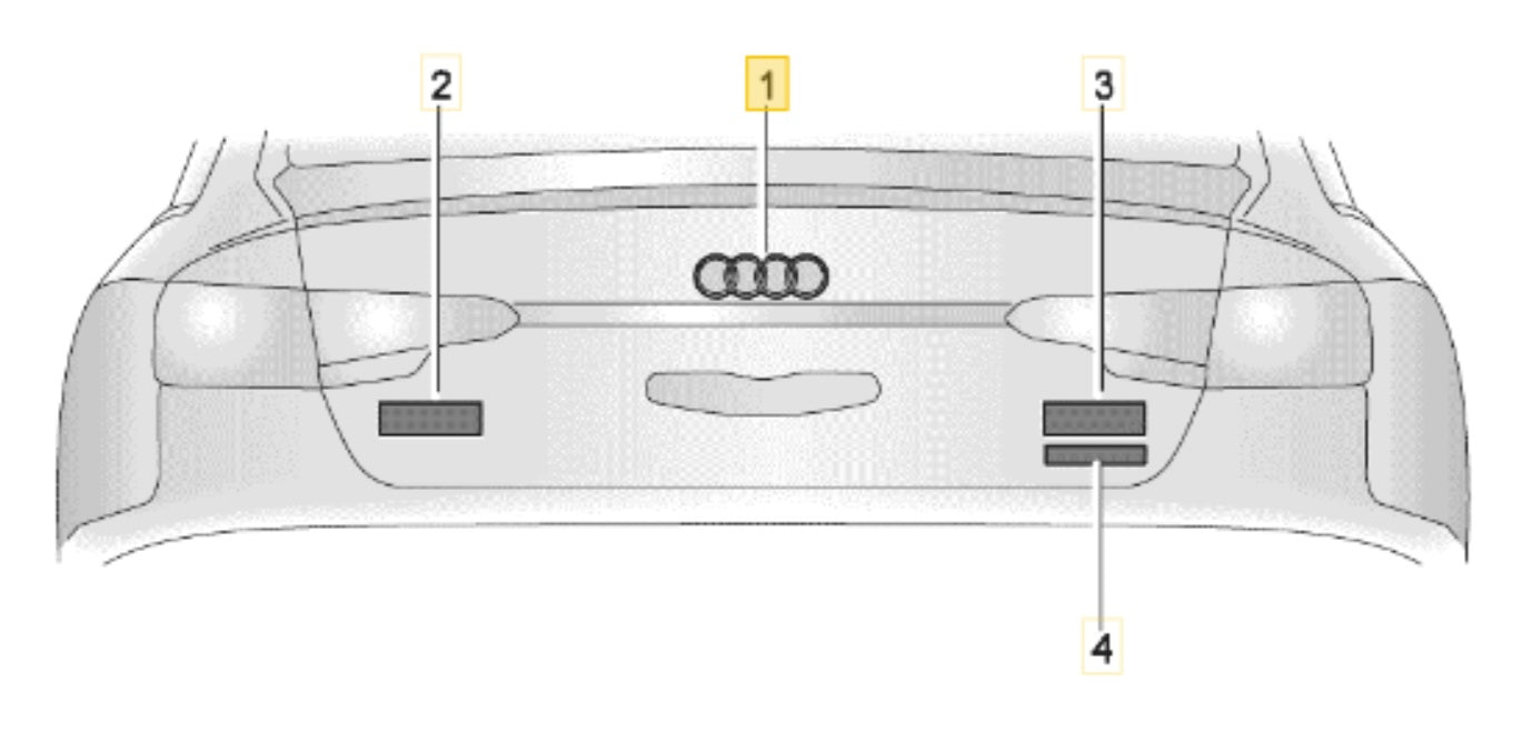 8W5853742A T94 - Rear Audi Rings (Gloss Black) - Genuine Audi