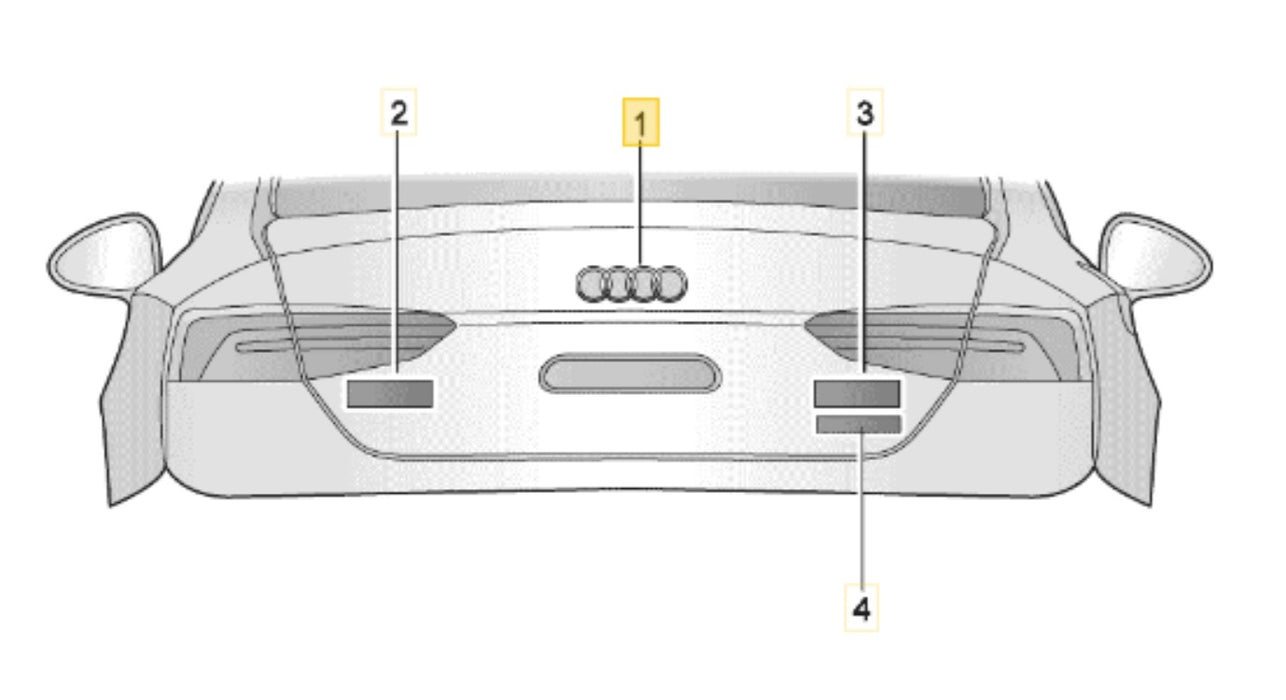 8W6853742AT94 - Rear Audi Rings (Gloss Black) - Audi  B9 A5/S5/RS5 - Genuine Audi