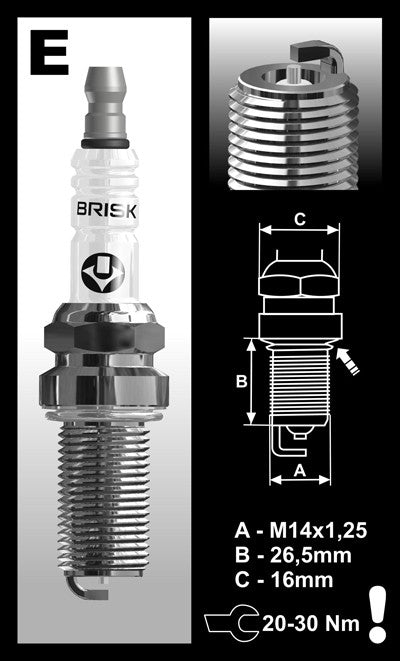 BRSK-ER12S - 034 Motorsport Brisk Racing ER12S Silver Spark Plug (x1)