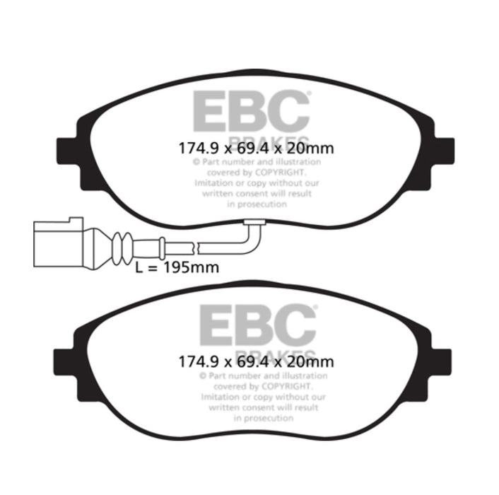 DP32127C - EBC RedStuff Front Brake Pads - Audi 8V S3 & Volkswagen Golf MK7R (340mm rotors)