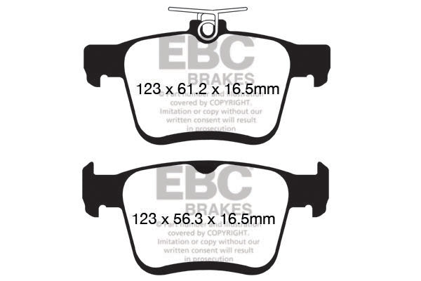 DP32153C - EBC RedStuff Rear Ceramic Brake Pads - Volkswagen Golf MK7 GTI/R & Audi 8V S3/TT/TTS (310mm/300mm discs)