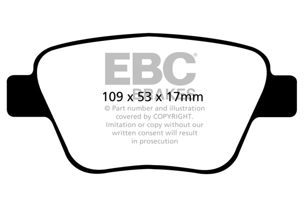 DPX2075 - EBC Ultimax Rear Brake Pads - Audi A3 8P & Volkswagen Golf MK6 GTI