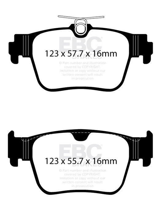 DP42438R - EBC YellowStuff Rear Brake Pads - (MQB EVO) Audi S3/RS3 8Y & Volkswagen Golf MK8 GTI/R.