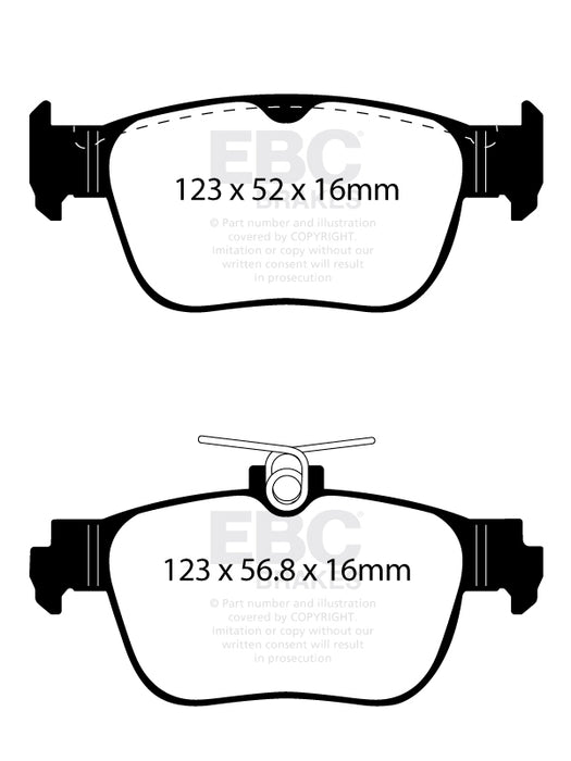 DPX2440 - EBC Ultimax Rear Brake Pads - Audi A3 8Y & Volkswagen Golf MK8 1.5 TFSI