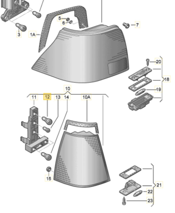 N0177382 - Brake Light Bulb Rear - Audi 8L/B5/8N & Volkswagen 1C/1J/3B/7D