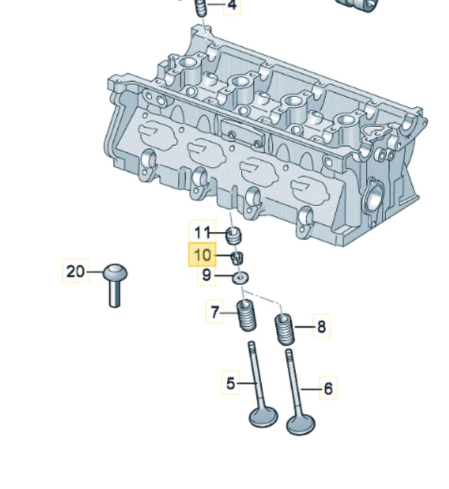 036109651A - Engine Valve Spring Retainer Keeper, Cotter, Split - Genuine Audi