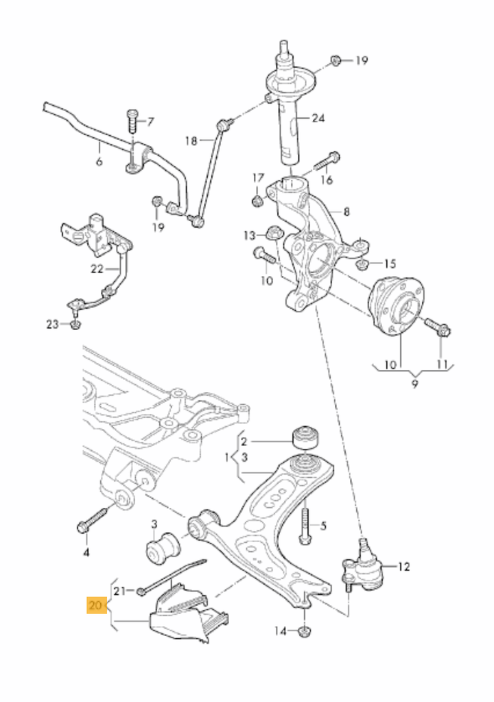 Audi 8V RS3 - Air Guide (Right), Deflector Air Duct - 8V0407812